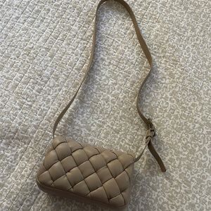 JW PEI Tan Quilted Crossbody Bag